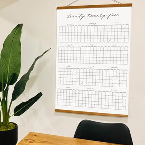 2025 Large Wall Calendar, Year At A Glance Wall Planner, Printable 2025 Wall Calendar, 24x36 Poster, Giant Calendar Poster, Calendar 2025