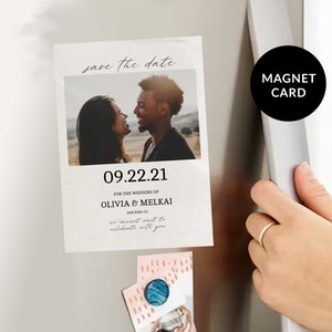 Polaroid save the date, Photo Save the Date Magnet, Wedding Save the Date Magnet, Printed Polaroid Photo Save the Date Magnet image 2