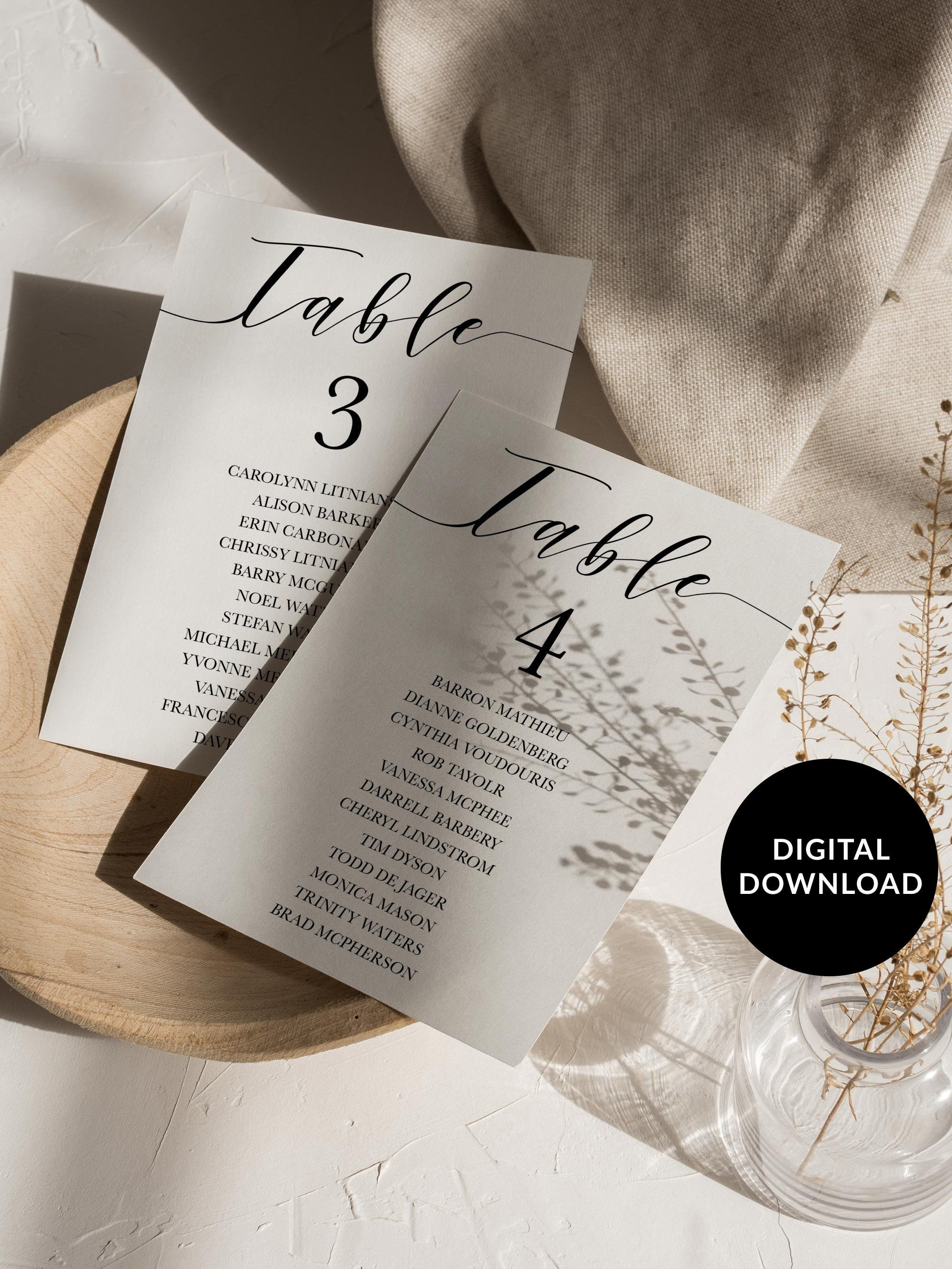 Place Card Template, Table Number Template, Seating Chart Template, Table  Number Printable, Wedding Place Card Template, Seating Chart Card With Michaels Place Card Template