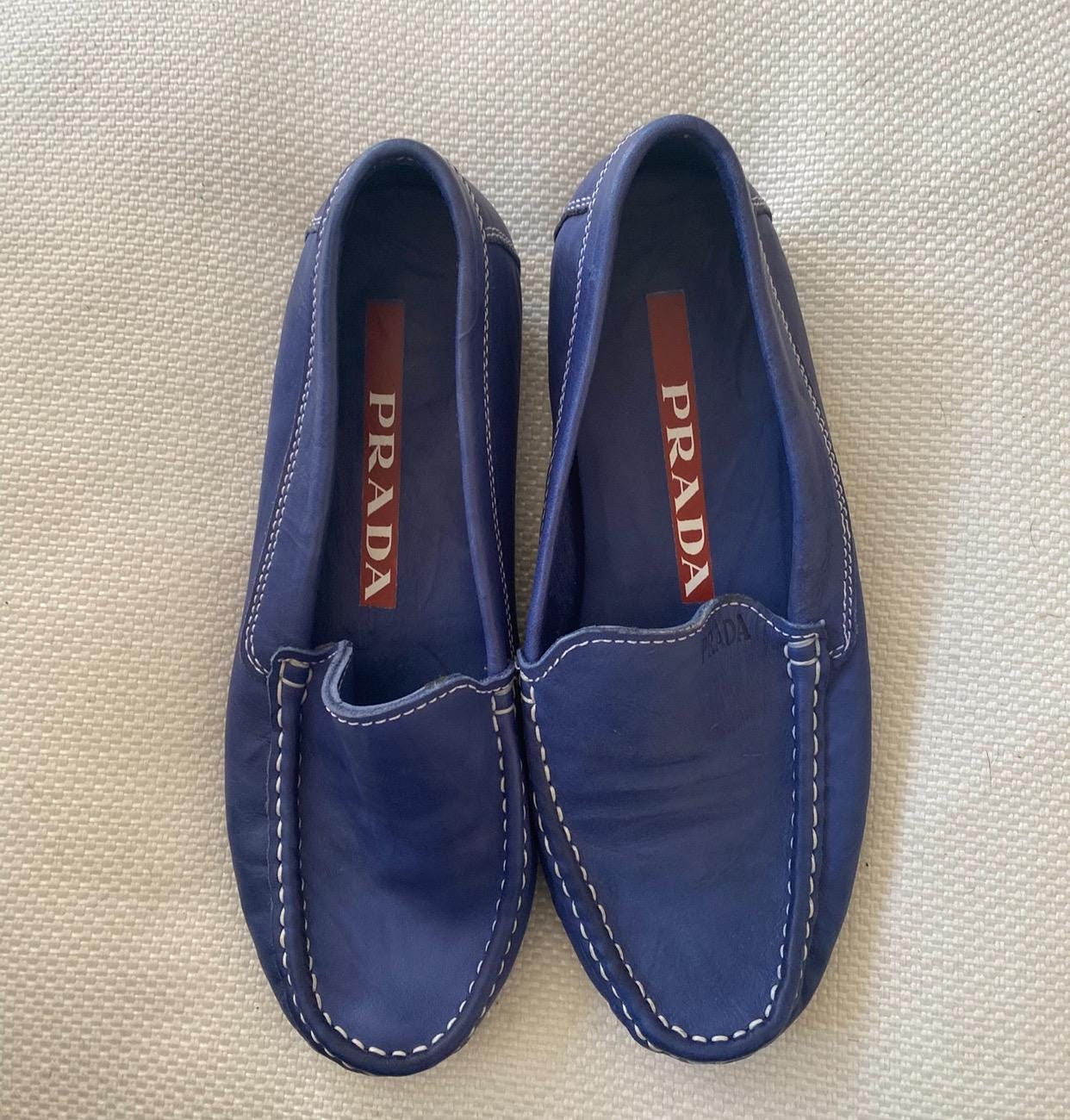 Prada vintage Men\'s navy blue driving  Slip-On Loafers 7 ( 8.5us) PRADA Casual Shoes for Men for sale | eBay main image 4