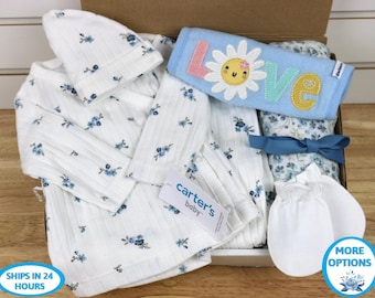 Floral Baby Shower Gift Set, Newborn Infant Clothing, Box Opening, Reborn and Silicone Doll Accessories