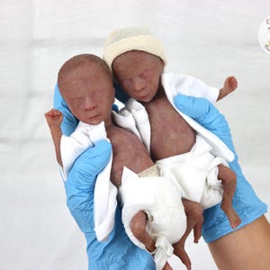 Full Body Silicone Fetus Memorial Baby  Twin Set | Miscarriage Keepsake | 18-Week Realistic Fetus Doll Reborn Baby Doll Silicone Baby