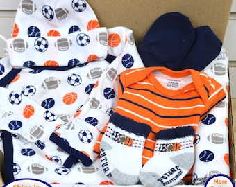Baseball Soccer Baby Gift Box: Newborn  Infant Sports Theme Outfit Reborn and Silicone Doll Accessories