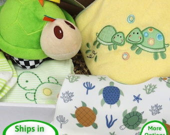 Baby Shower Gift Box Opening, Turtle Frog Theme, Welcome Home Set Reborn and Silicone Doll Accessories