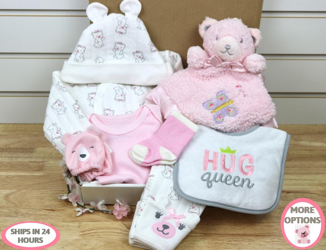 Baby Shower Girl Gift Box Opening, Teddy Bear, Newborn Infant Clothing ...
