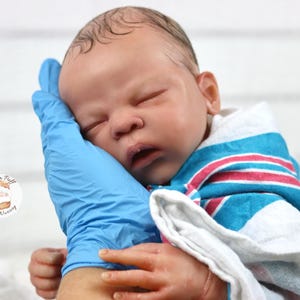 Reborn Newborn Baby Girl Sleeping Doll from RARE Sold Out kit Toby by Cassie Brace Love Silicone Baby Dolls Reborn Dolls