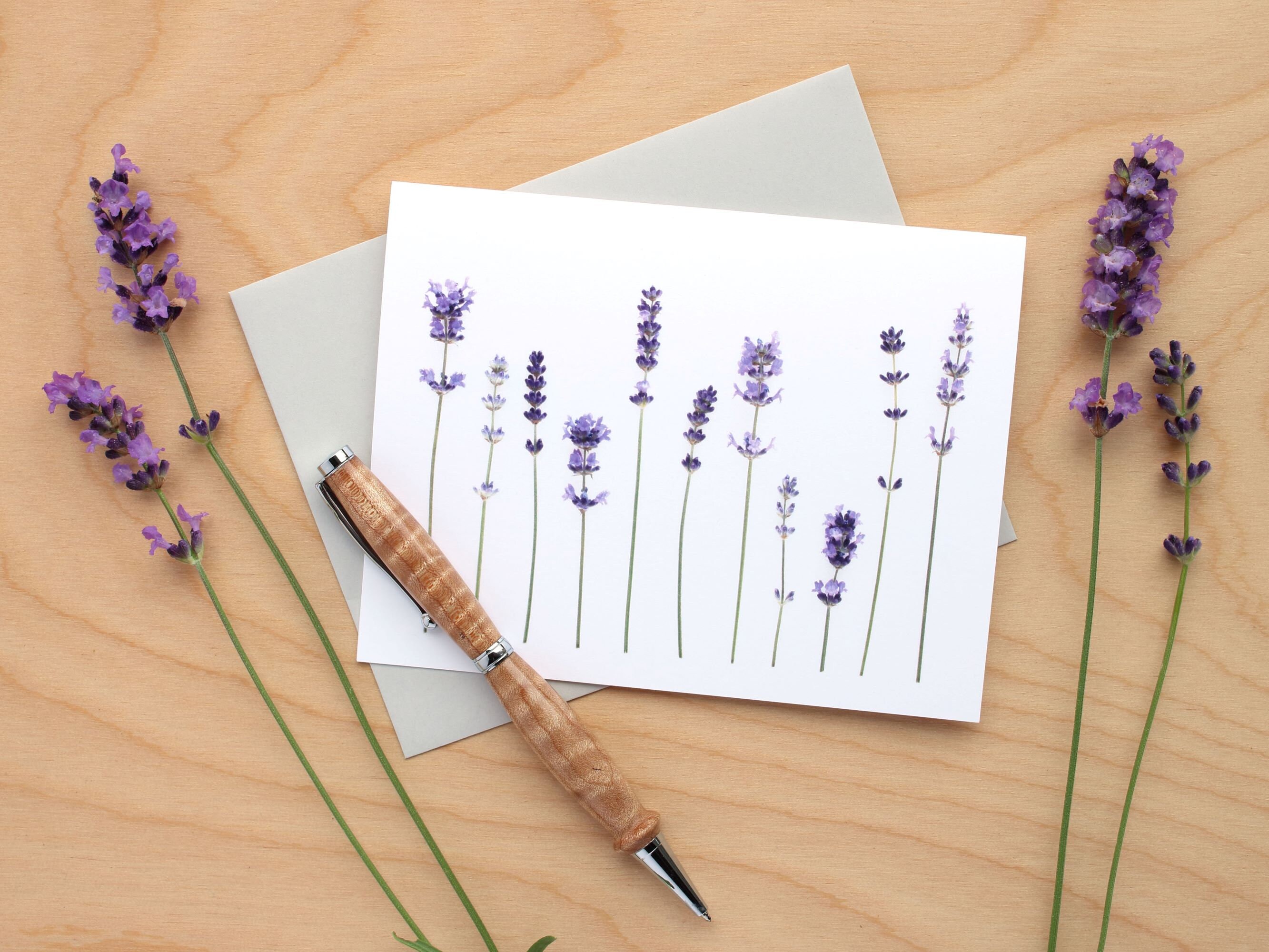 Lavender Card Floral Collection 30 Blank Card Set Etsy