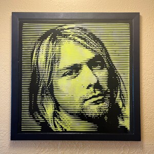 Handmade Kurt Cobain / Nirvana Fluorescent Wall Art