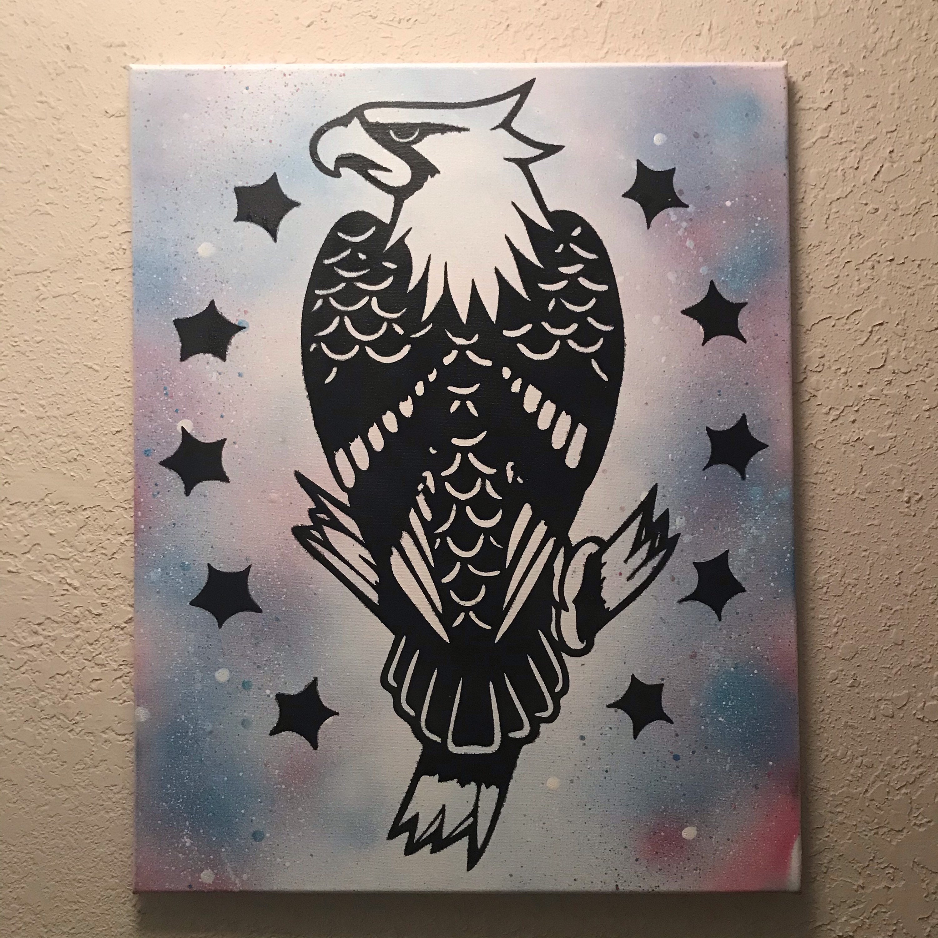 Handmade Eagle Tattoo Flash Canvas Wall Art - Etsy Handmade Eagle Tattoo Flash Canvas Wall Art - Etsy