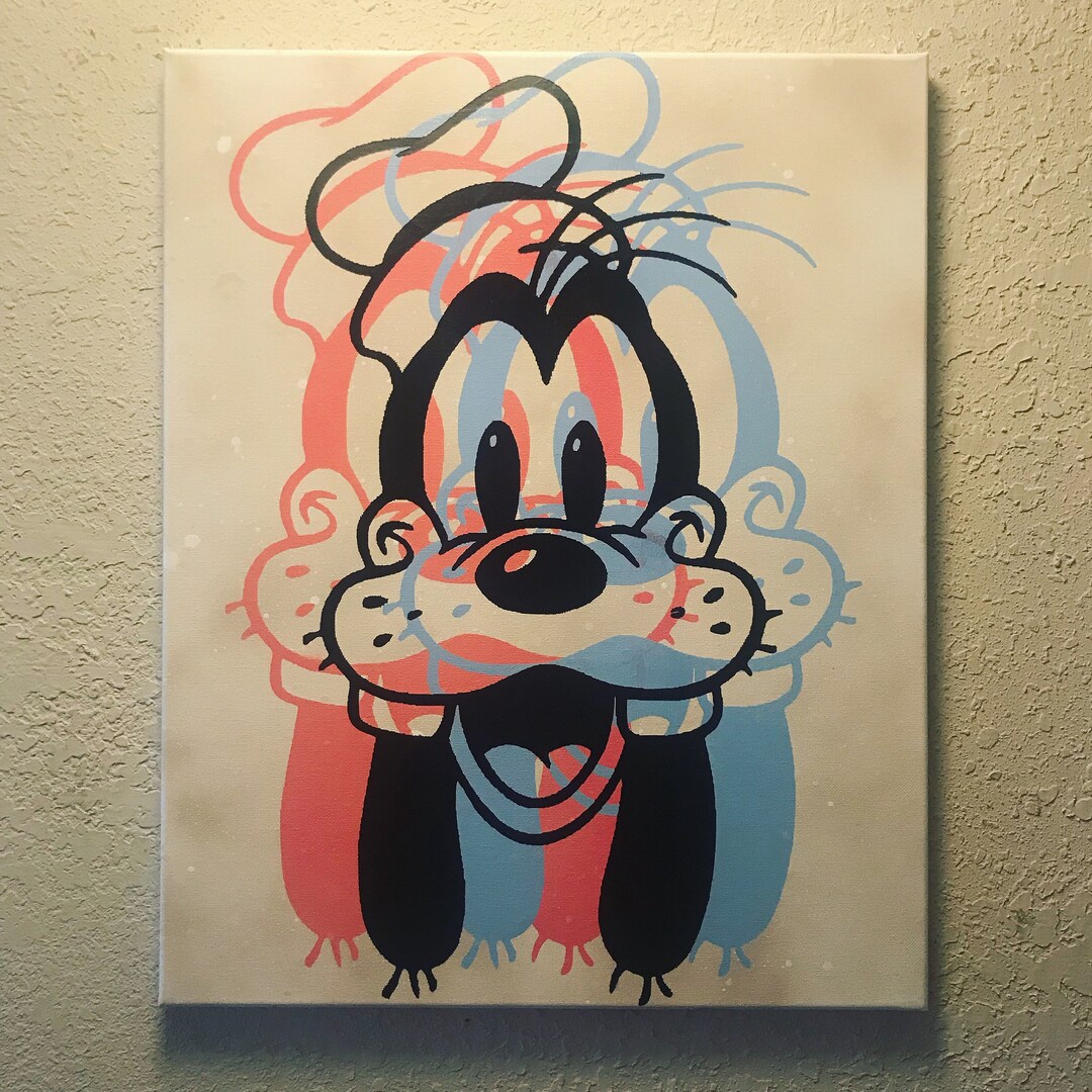 Handmade Goofy Canvas Wall Art Etsy