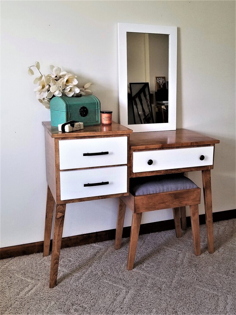 Mid Century Modern Makeup And Vanity Table By Meagans Mood Etsy