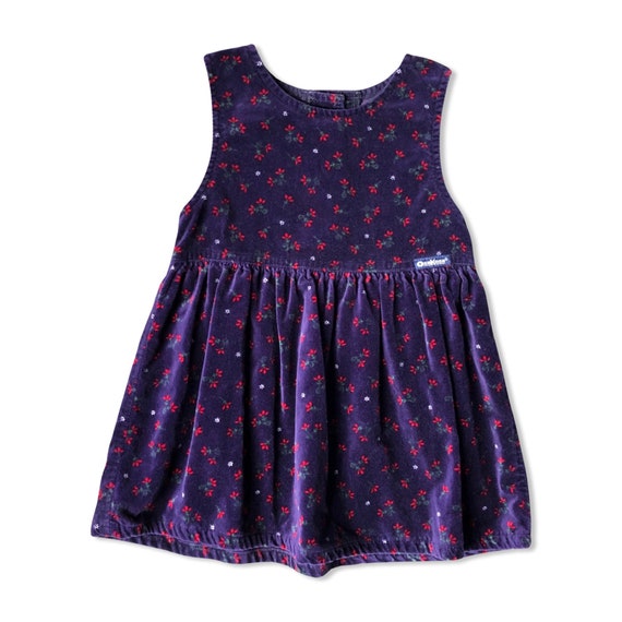 2T toddler sleeveless dark purple floral velvetee… - image 1