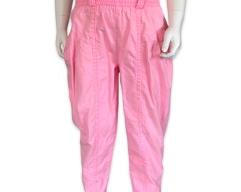 Pantalon enfant 4T rose clair en coton avec taille élastique, deux poches