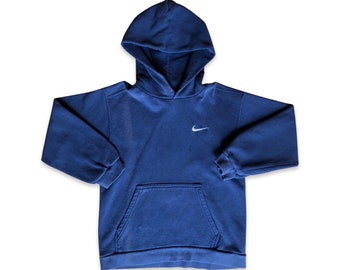 12-14years kids navy 90’s Nike hoodie with front pocket Made in USA