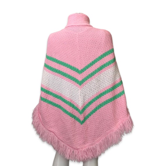 6-8years Vintage kids knit poncho with attached s… - image 5