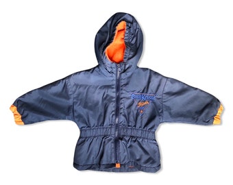 18mo toddler navy OshKosh windbreaker with orange polar-fleece lining