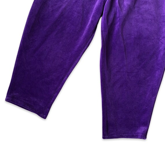 3T retro kids dark purple velvet pants w/ elastic… - image 4
