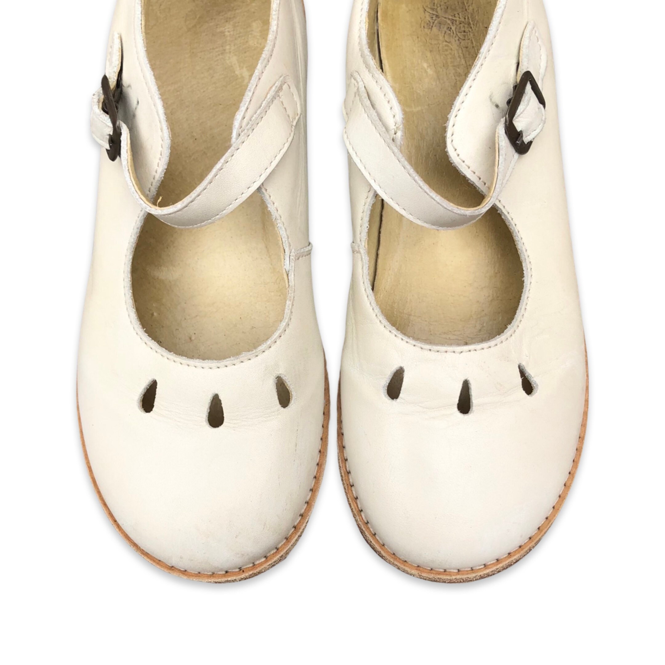 Schoenen Meisjesschoenen Mary Janes Vintage white leather shoes w/ buckle Girls aged 8-10years 