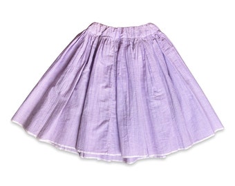 4-5years Vintage handmade kids skirt lavender gingham elastic waist