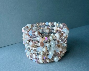 Beaded Cuff Bracelet in Pastels!