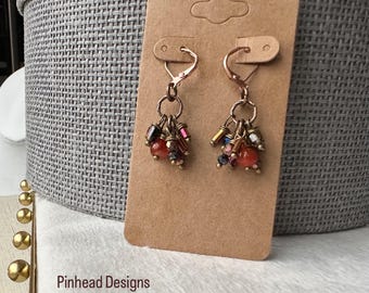 Pendientes colgantes bohemios - Naranja quemado