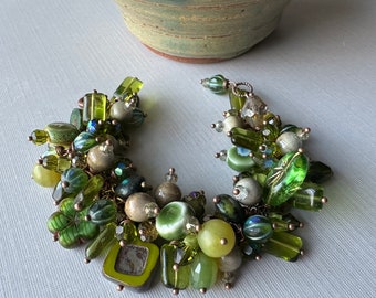 Greener Pastures Chunky Cluster Bracelet.