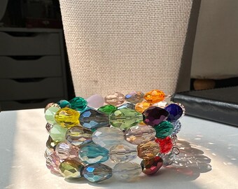Pulsera de cuentas de vidrio de colores