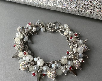 Icy-White Cluster Bracelet