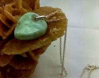 Lovely Larimar gemstone pendant on 20 inches sterling silver chain .