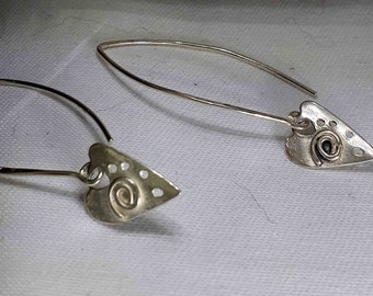 Pretty sterling silver hook earrings