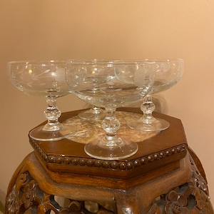 Princess House Sherbet Glasses, Heritage Glasses, Princess House Dessert Glasses, Lot of 4