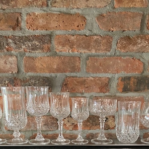 Longchamp Crystal Glasses, Cristal D’Arques Crystal, Vintage Glasses, Vintage Crystal Bowl, Water Goblets, Tumblers, Sherry, Brandy