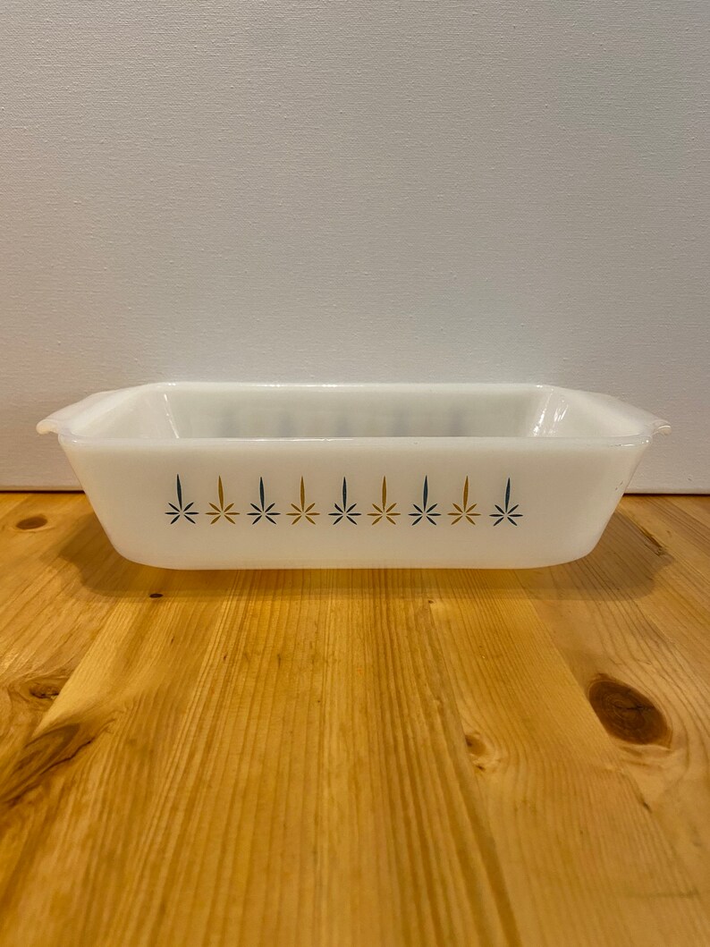 Vintage Fire King Loaf Pan Atomic Glow Etsy
