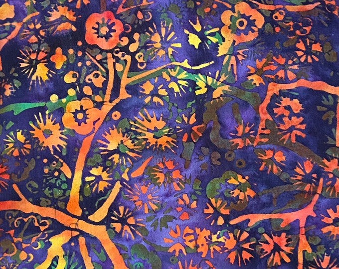 Purple - Hand Batik Printed Cotton Blouse Piece