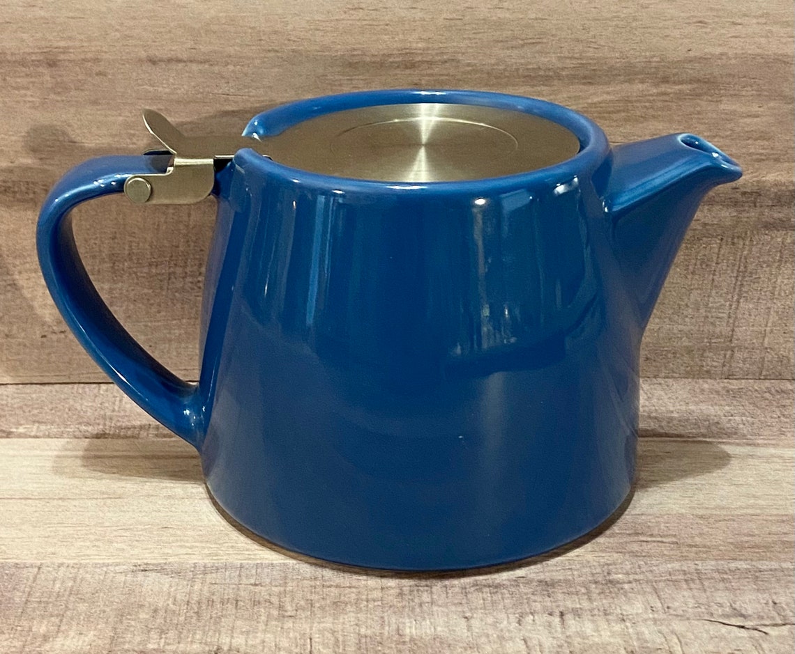 Tea Pot Personal Teapot Blue Personal Teapot Blue Personal Etsy