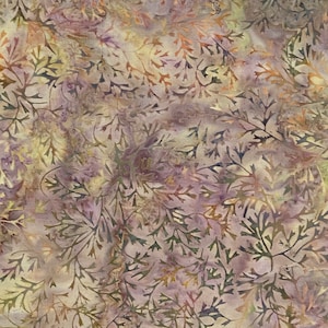 Batik, Batik Fabric, Batik Fabric by the Yard, Purple Batik, Leaf Pattern Batik, 33”L x 45”W
