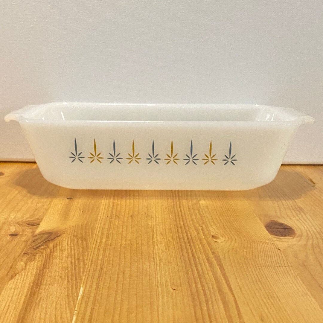 Vintage Fire King Loaf Pan Atomic Glow Etsy