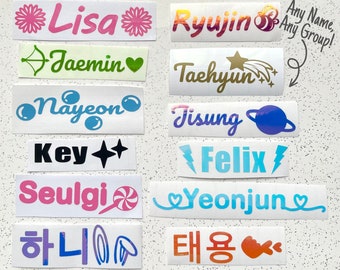 Custom KPop Name Sticker Decal. Different Cute Designs to Choose From! Any Name any Group!