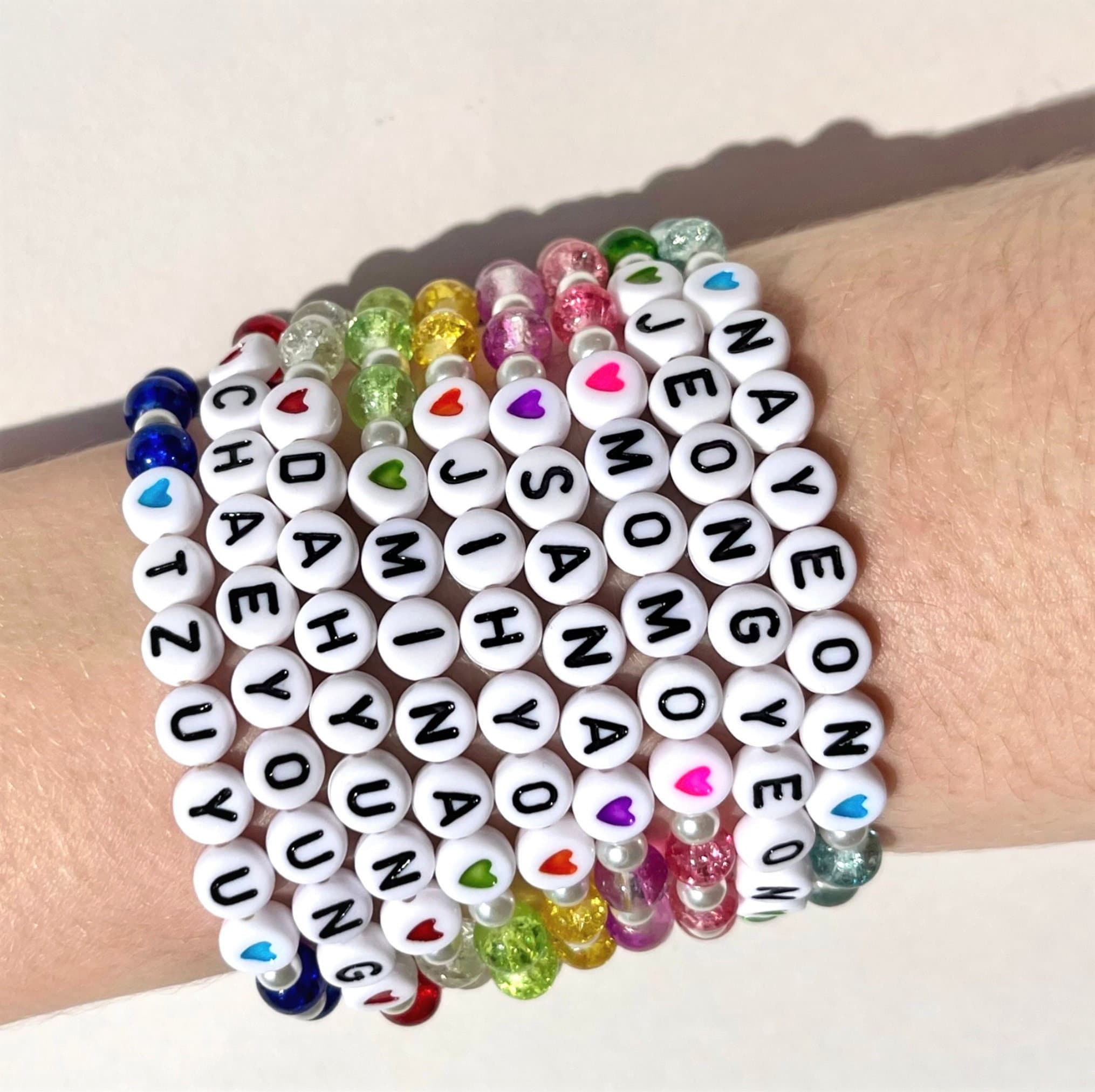 Kpop Twice Fan Colour Beaded Bracelets Bias Names Nayeon Jeongyeon