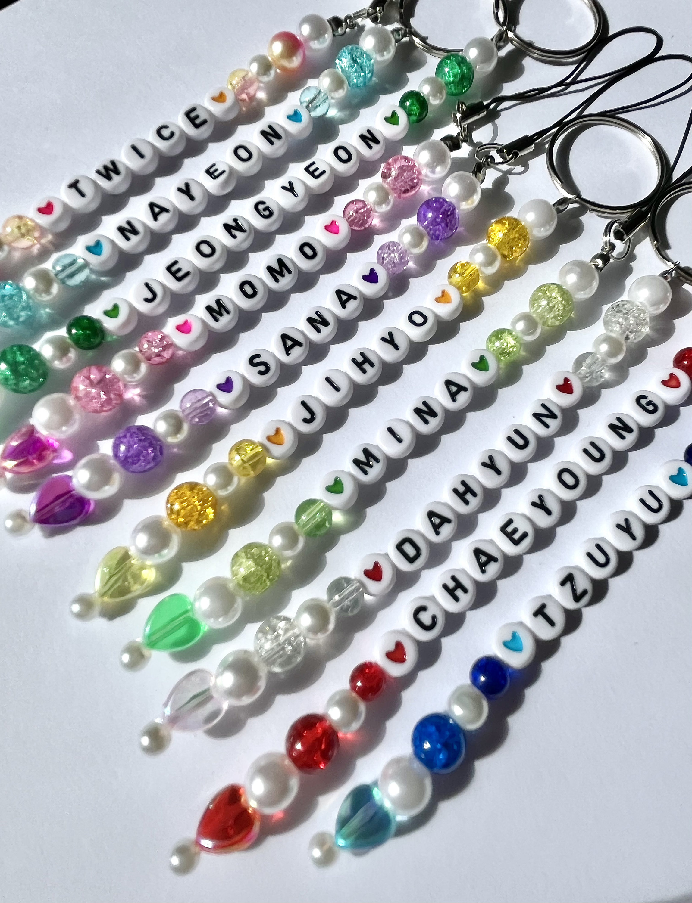 Kpop Twice Fan Colour Beaded Keychain Charm Bias Nayeon Jeongyeon