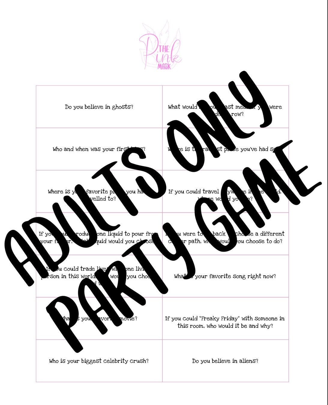 Adults Only Ice Breaker Game Etsy