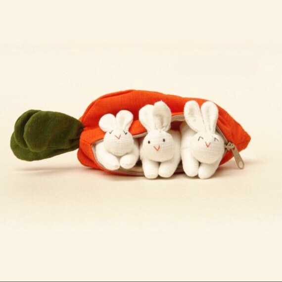 A Carrot Purse Bursting With Three 