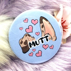 Mutt Blue Cartoon Furry Circular Badge (38mm)