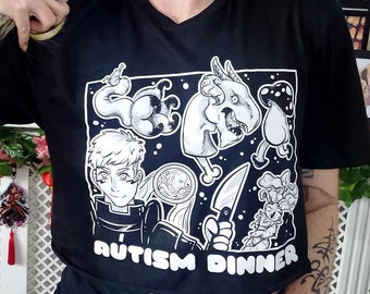 Dungeon Meshi Autism Dinner T-shirt (Sizes: S-XXL)