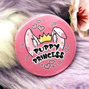 Puppy Princess Pink Dog Furry Circular Badge (38mm)