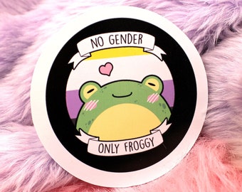 No Gender Only Froggy Bumper Sticker (5cm )