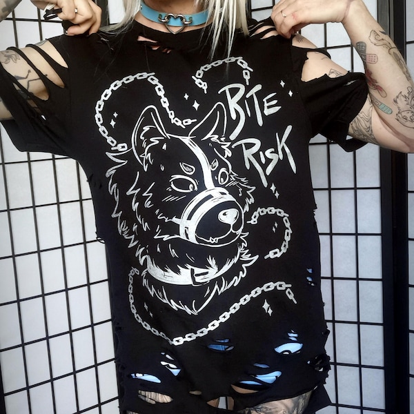 Camiseta de hombre lobo con bozal Bite Risk (tallas S-4XL)