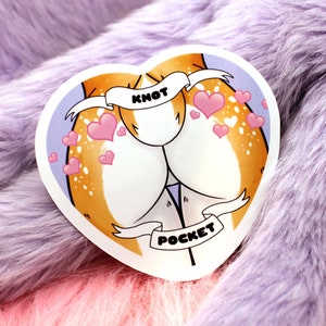 Knot Pocket Furry Heart Sticker 55mm Deer Butt with Hearts image 1