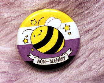 Non-Beenary Pun Non-binary Flag Circular Badge (38mm)