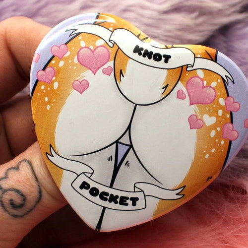 Knot Pocket Furry Heart Badge 55mm Deer Butt With Hearts Etsy